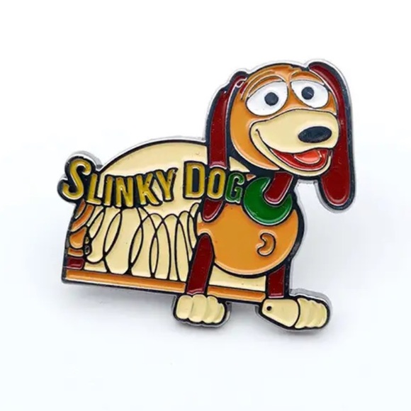 Disney Jewelry Toy Story Dog Enamel Pin 9s Slinky Spring Toys Disney Animated Cartoon Fan